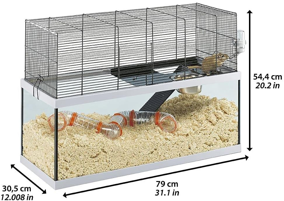 Jaula Ferplast Gabry 80 para jerbos con medidas reales
