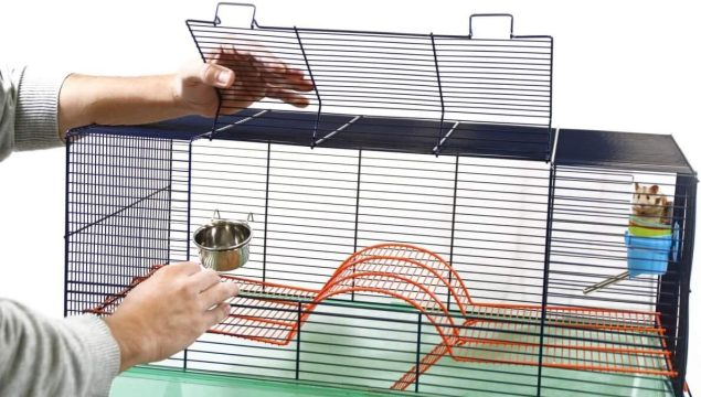 Techo abatible de la jaula Savic Habitat XL que facilita la limpieza y el acceso al interior