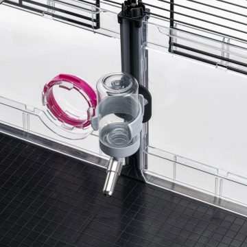 Bebedero exterior acoplado a la jaula múltipla para jerbos, fácil de rellenar sin abrir la jaula